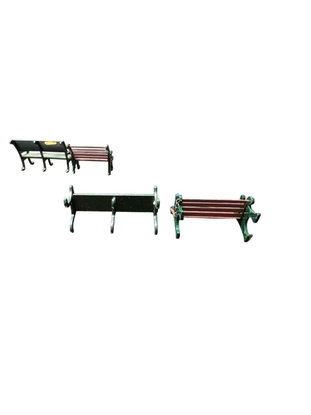 Department 56 & Lemax Park Bench Village Display Lot of 4